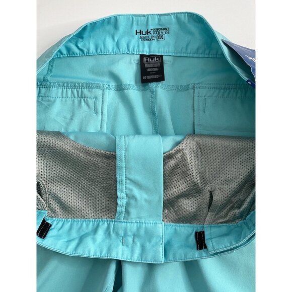 Huk Lowcountry 6" Performance Men’s XXXL Fishing Shorts Seafoam Green NWT Chino - Picture 11 of 16